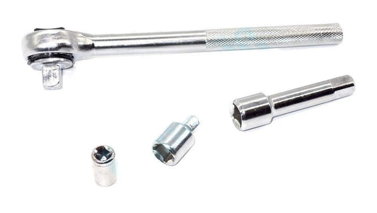 The Gir Farmer multipurpose screwdriver set with detachable metal ratchet handle and various socket attachments