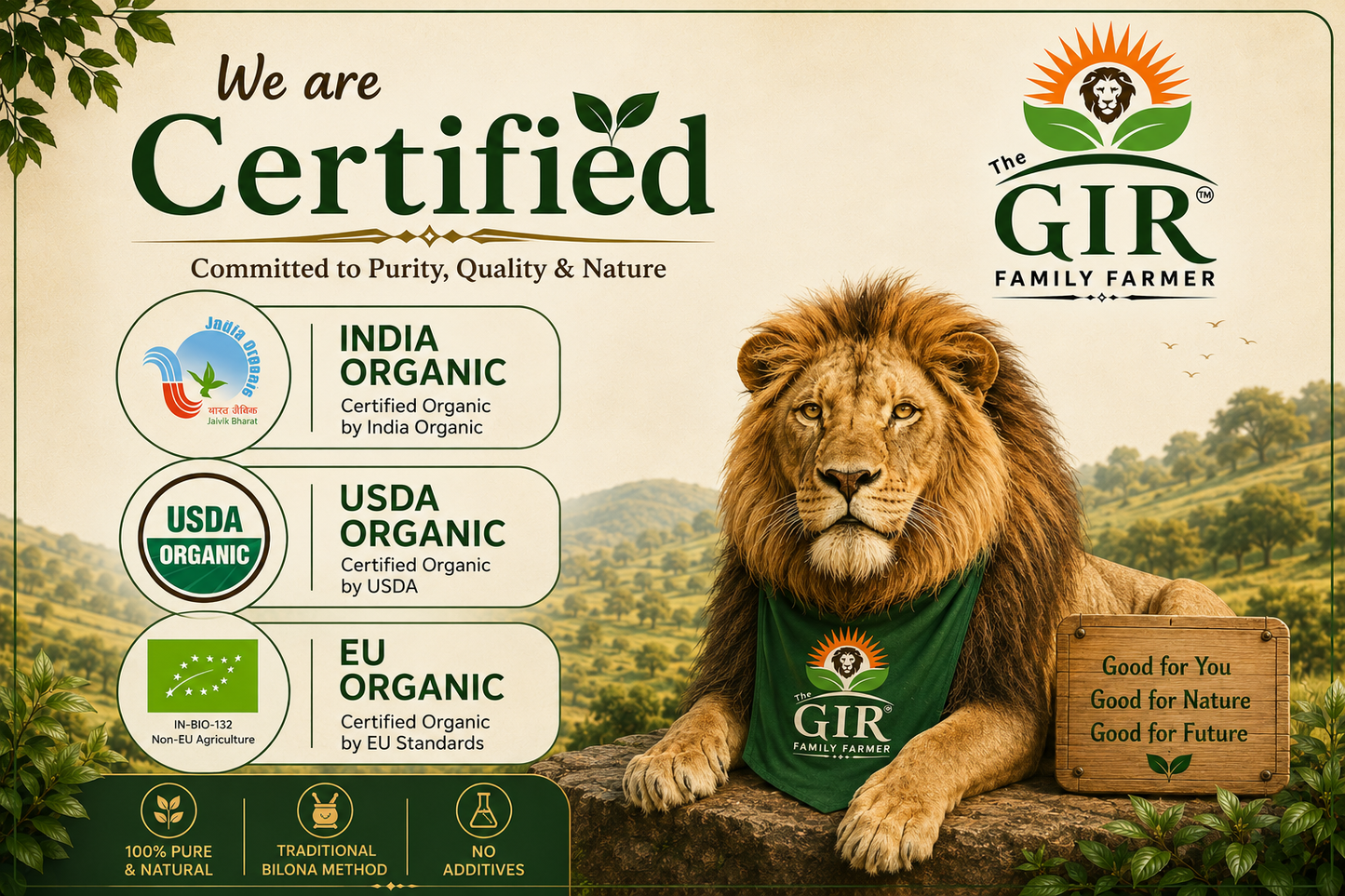 The GIR Farmer groundnut oil, certified organic, promoting purity and quality for healthy cooking