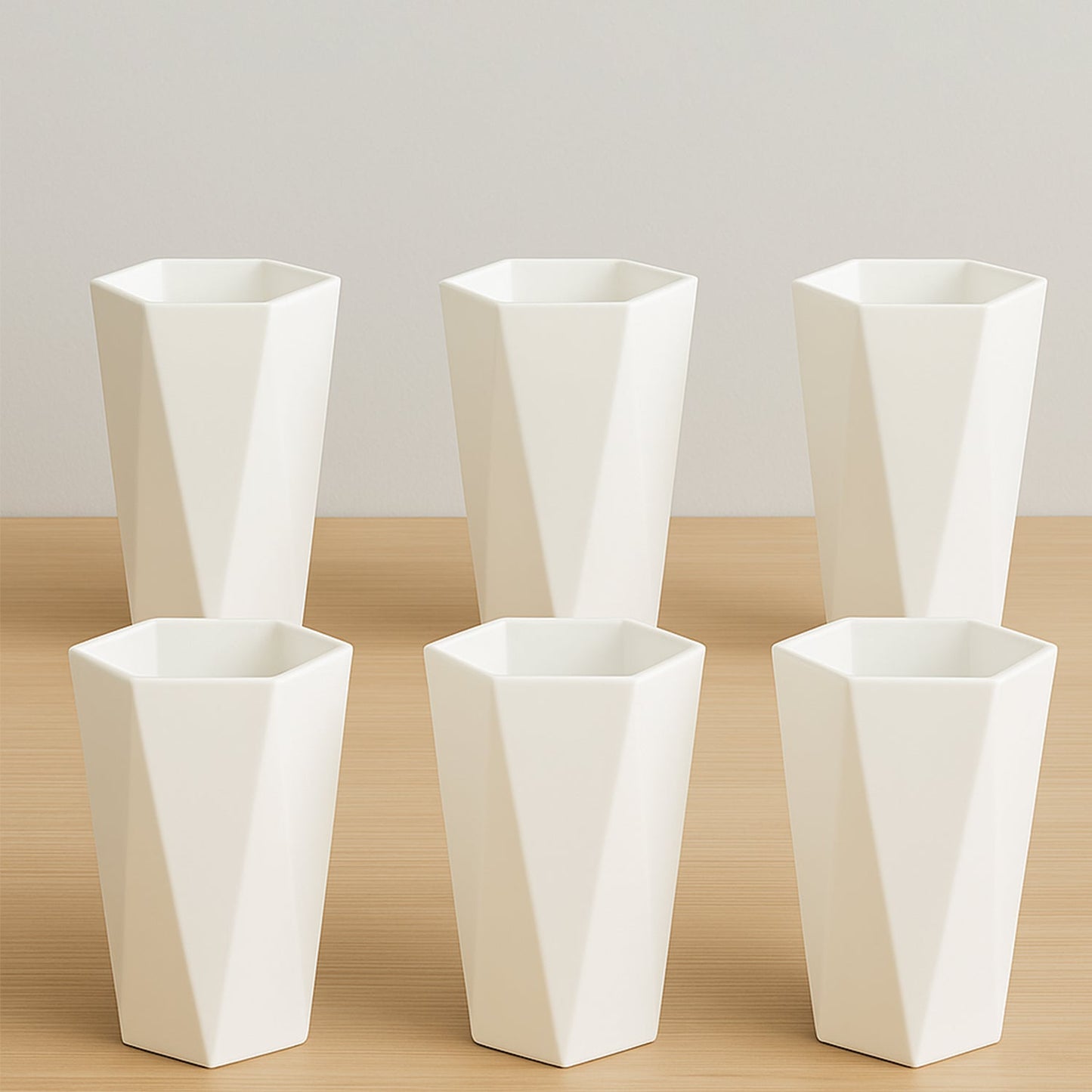 Hexagon Shape Plastic Drinking Glass Set (6 Pc) Your Brand