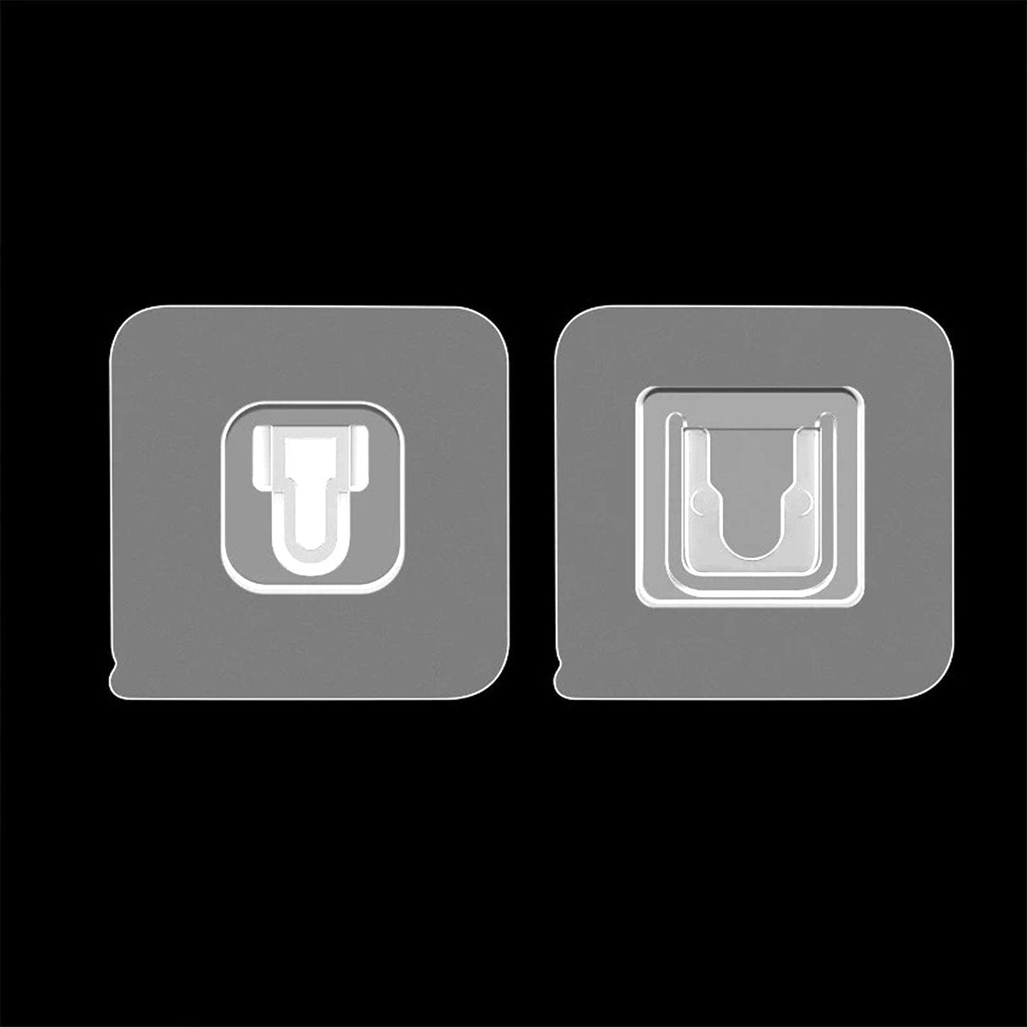 Heavy duty adhesive wall hooks with a clear design for strong and secure mounting