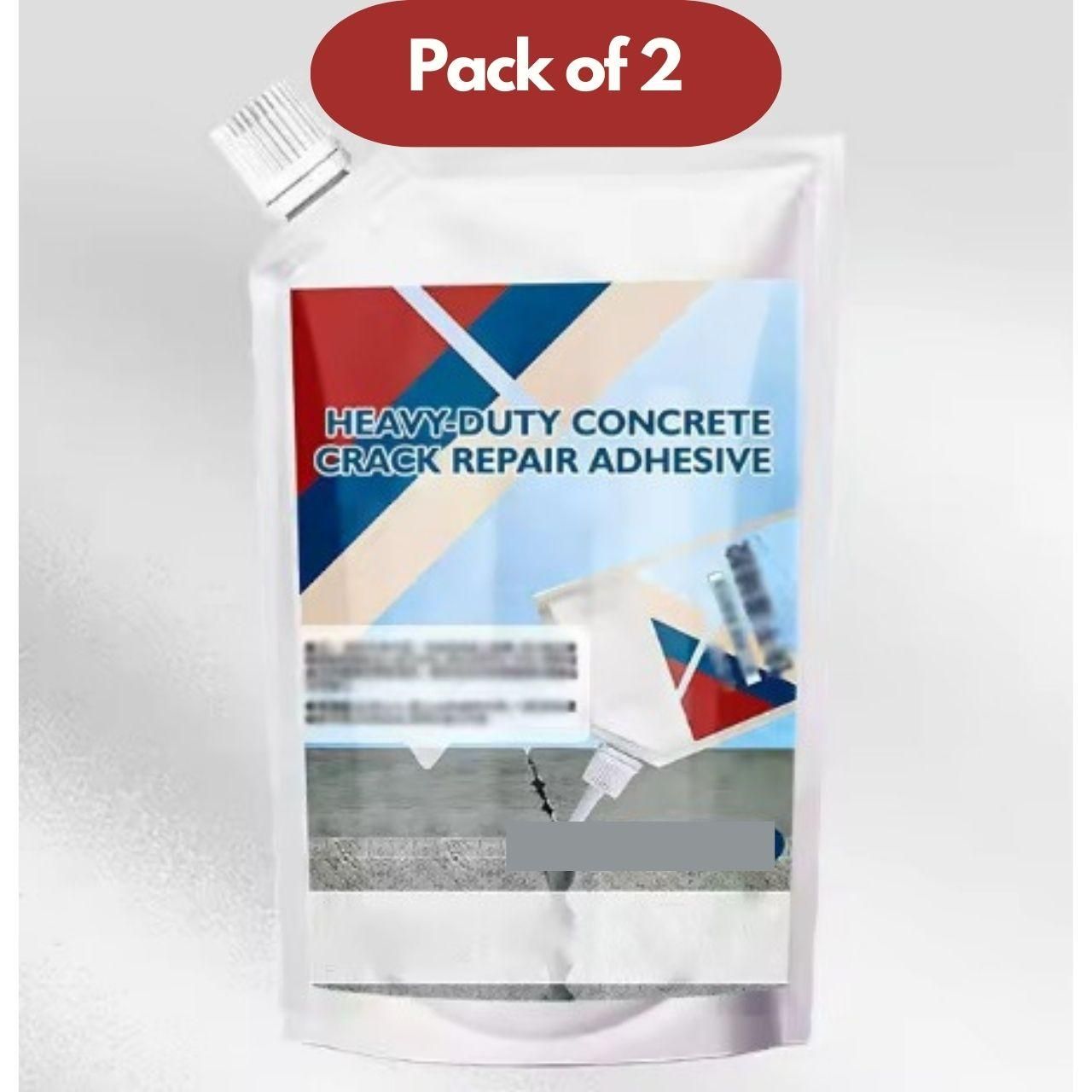 Pack of 2 heavy duty concrete crack repair adhesive in a white squeeze pouch