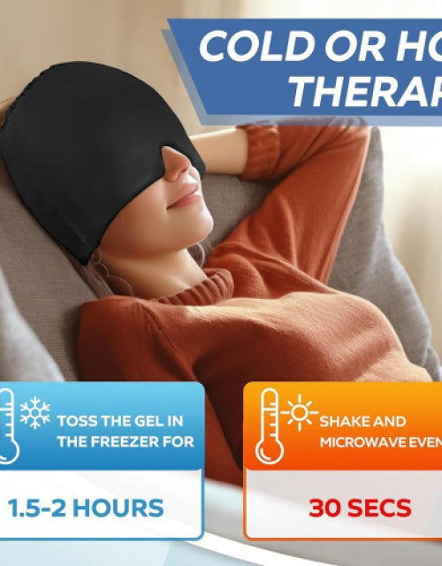 Dropdash ice gel headache relief mask designed for cold and hot therapy use at home