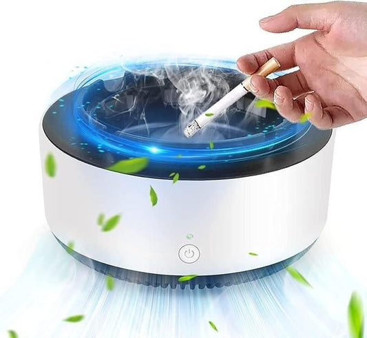 Compact indoor air purifier with filter designed to remove smoke and purify air in any room