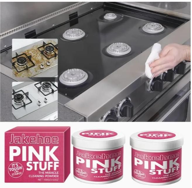 THE GIR FARMER Jakehoe Pink Stuff tough stain remover powder cleaning gas stove surfaces
