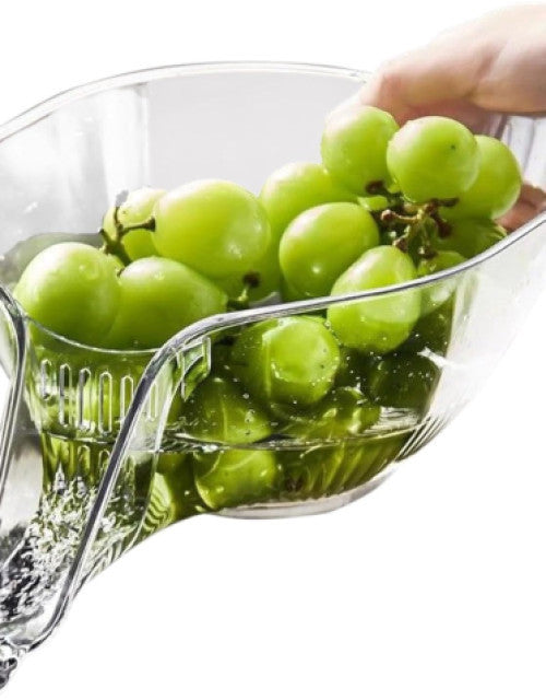 Dropdash kitchen sink drain basket for washing fruits and vegetables with easy-grip handle