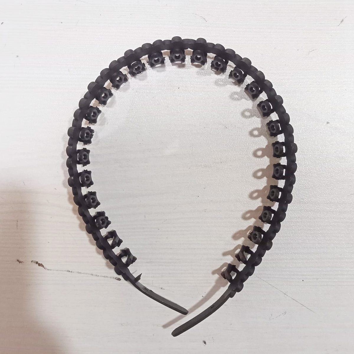 Black Korean style hair accessories plastic headband with round bead design by Amd-Deodap