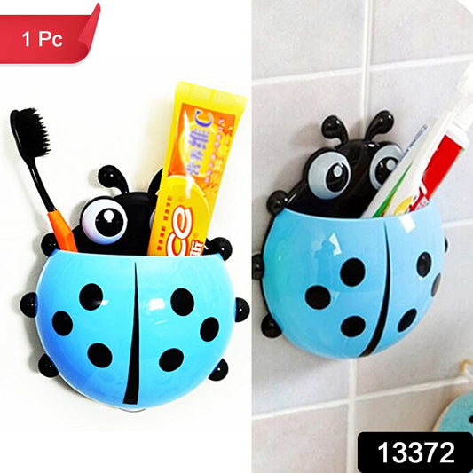Colorful ladybug toothbrush holder for bathroom, holds toothbrushes and toothpaste neatly