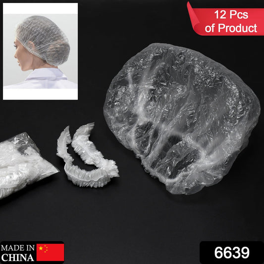 Large disposable shower caps for women, pack of 12, perfect for protecting hair during showers