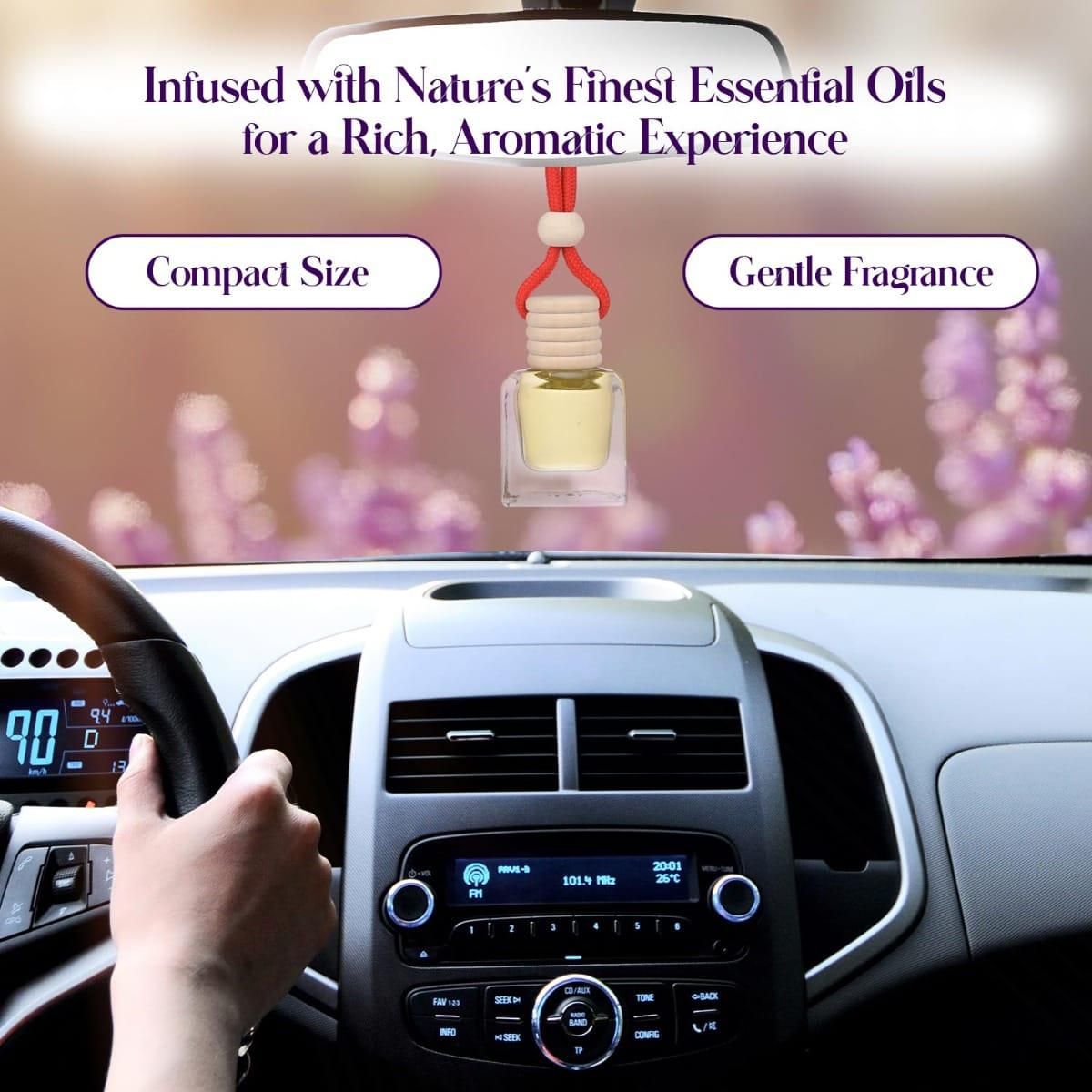 Lavender car air freshener in a compact size for a gentle fragrance and rich aromatic experience