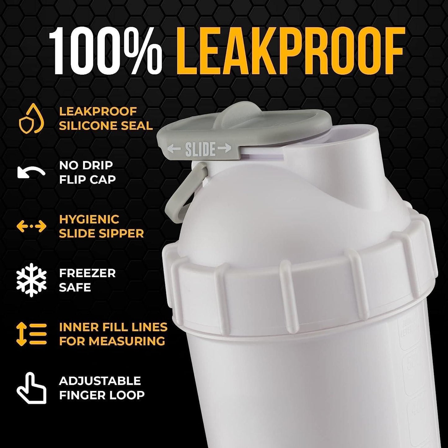 THE GIR FARMER leakproof workout shaker cup with silicone seal, no drip flip cap, and adjustable finger loop