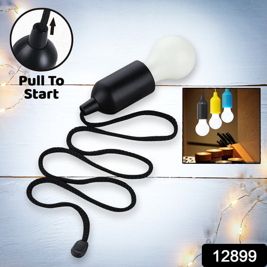 Your Brand LED pull cord light bulb with a pull-to-start design and black cord for easy use