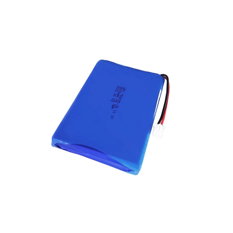 UttamRobotics 11.1V 5000mAh lithium ion battery pack blue wrapped rectangular pack with connector wires