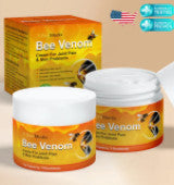 The Gir Farmer bee venom pain relief cream jars with packaging for soothing muscle and joint pain