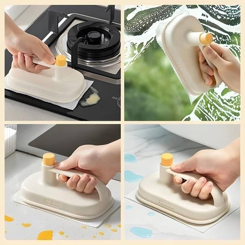 THE GIR FARMER disposable cleaning brush with handle beige handheld scrubber for countertops and windows