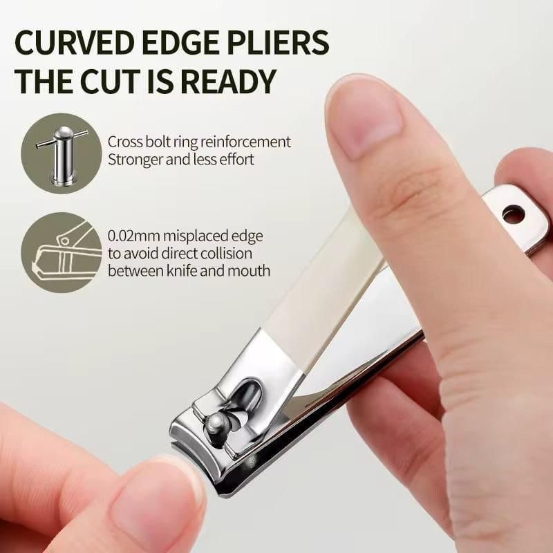Durable nail grooming tools curved edge pliers with reinforced cross bolt for precise cutting