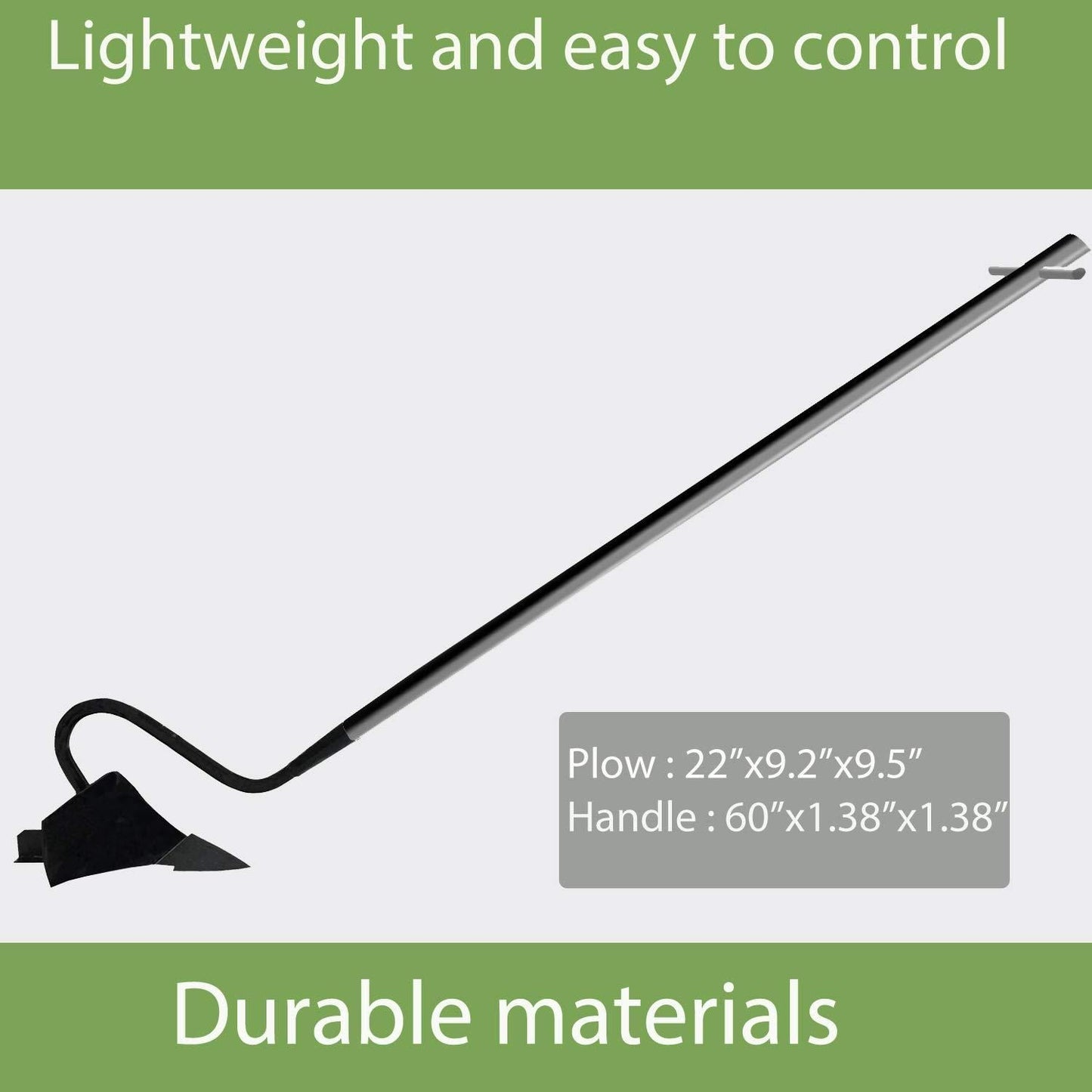 Manual soil cultivator tool with long handle and durable plow for easy soil cultivation