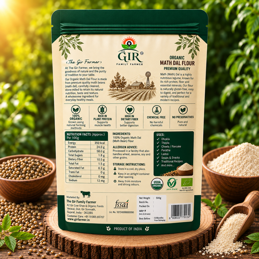 Organic Math Dal Flour - Premium Quality