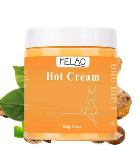 Melao Organic Body Care Hot Cream in 250g jar for soothing and warming skin treatment