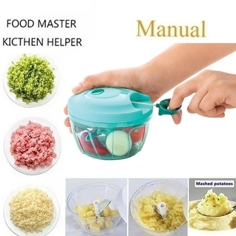 Wukusy manual mini vegetable chopper with easy grip lever for quick food preparation