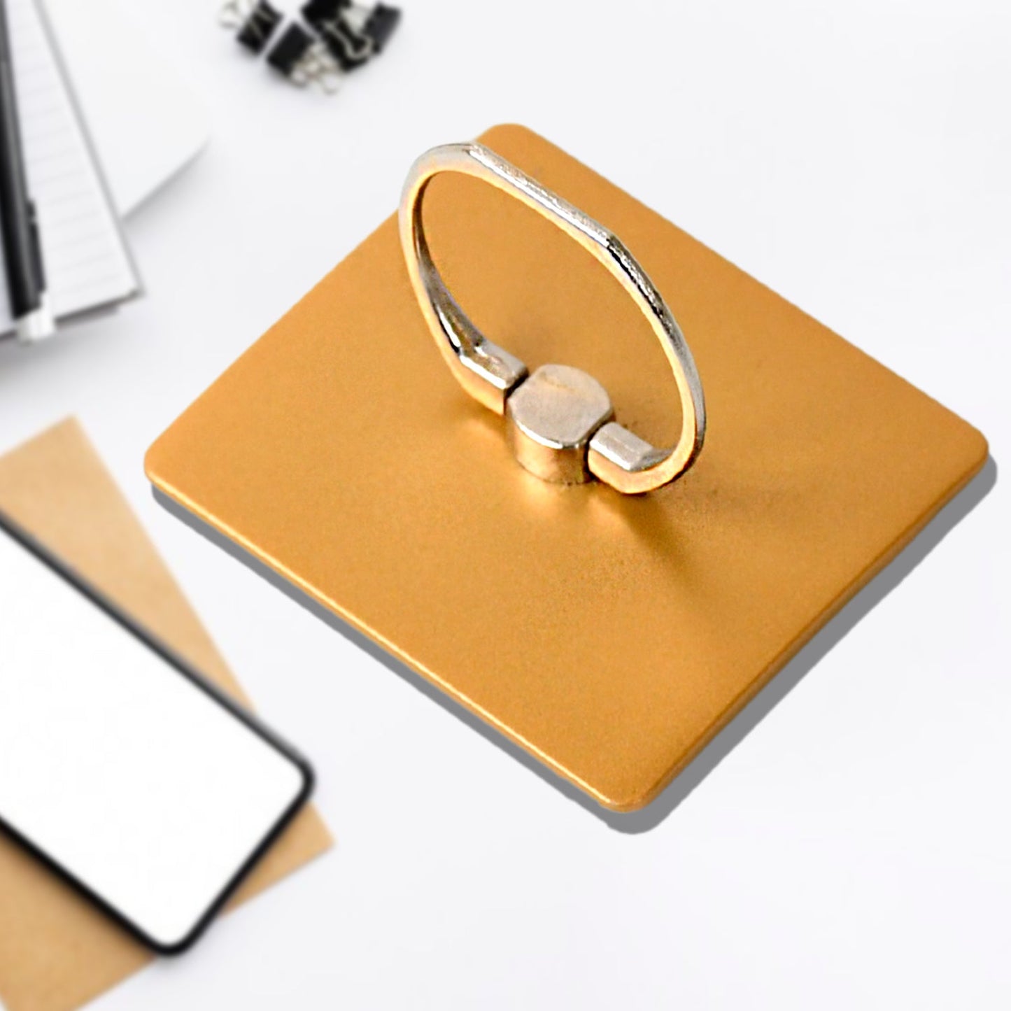Gold Mobile Phone Finger Stand Grip for Secure Holding and Convenient Use
