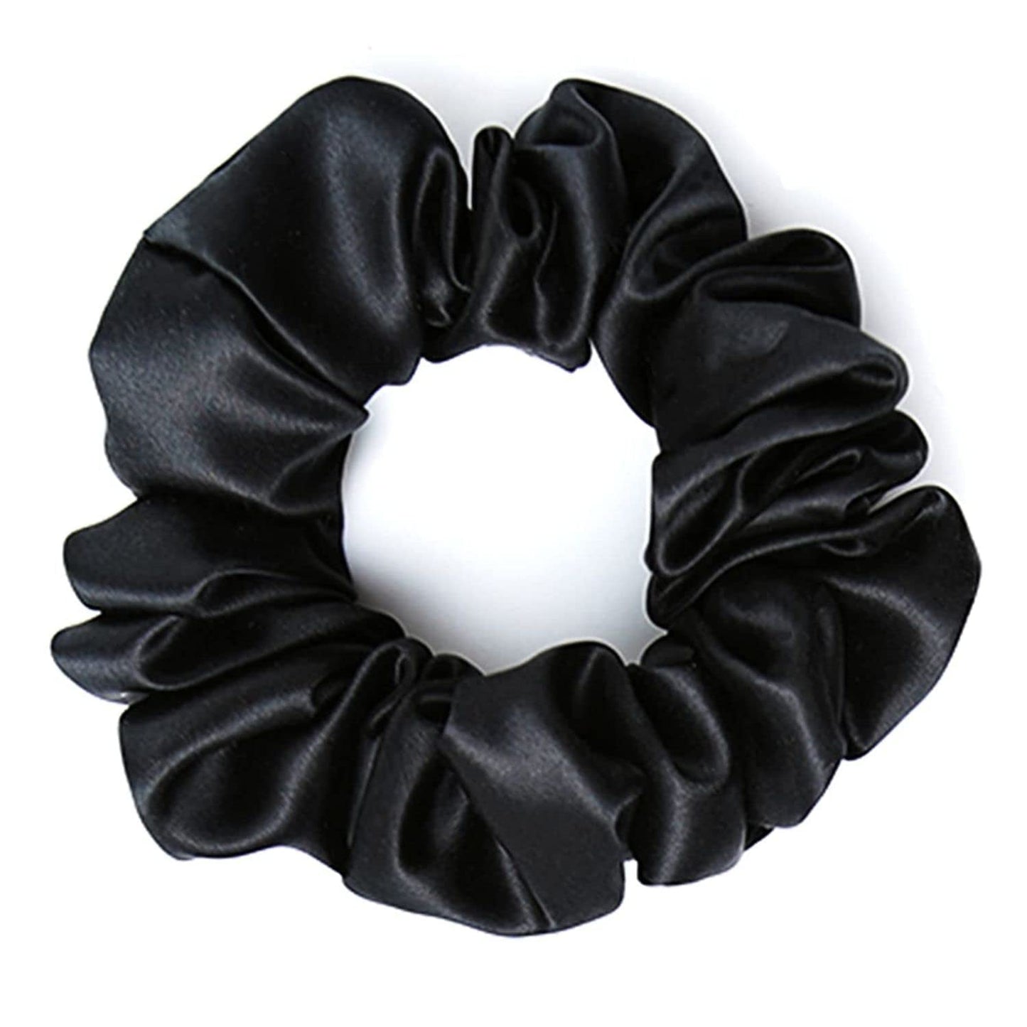 Black mulberry silk elastic band for hair with smooth and shiny texture by Amd-Deodap