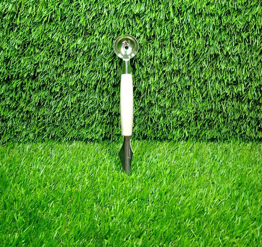 Quickslice multifunctional fruit scooper with stainless steel scoop and ergonomic handle for easy use