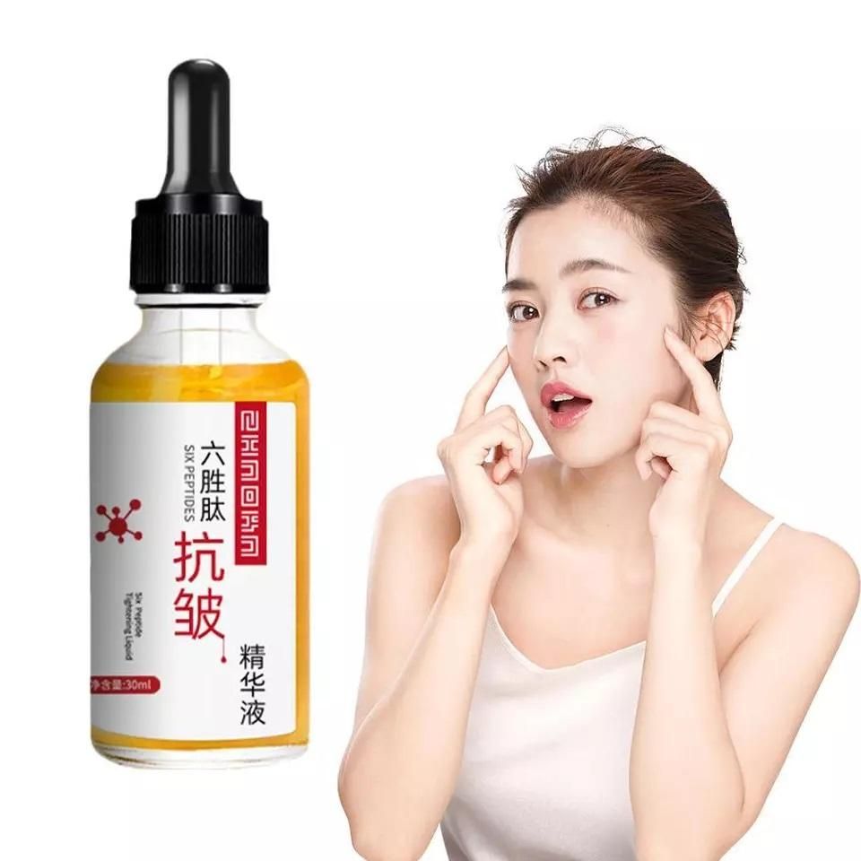 Natural anti-wrinkle treatment serum in a dropper bottle for youthful skin and dermatological care