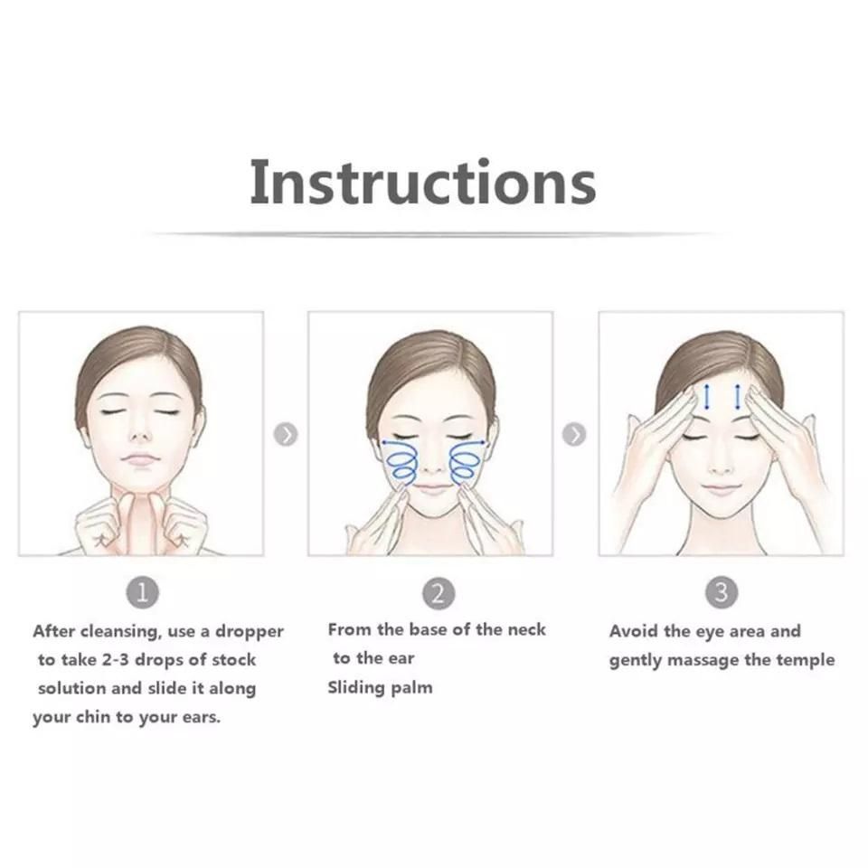 Instructions for using natural anti-wrinkle treatment serum with steps for effective application