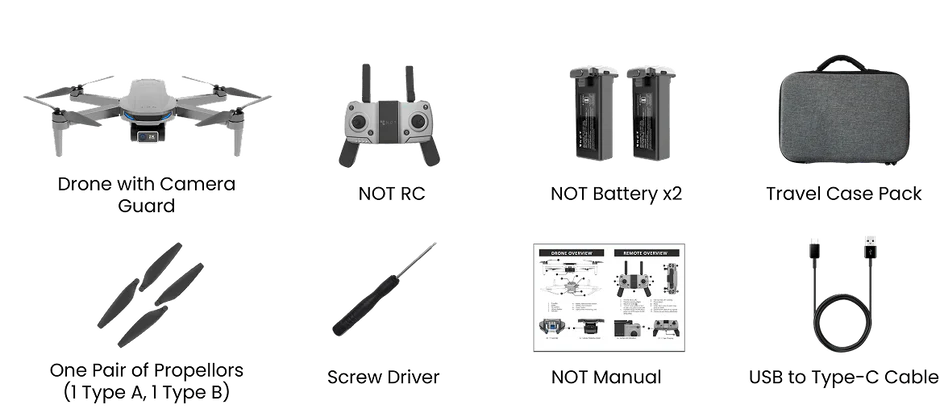 THE GIR FARMER not oro drone 2k quadcopter with remote controller batteries case spare props manual cable and screwdriver