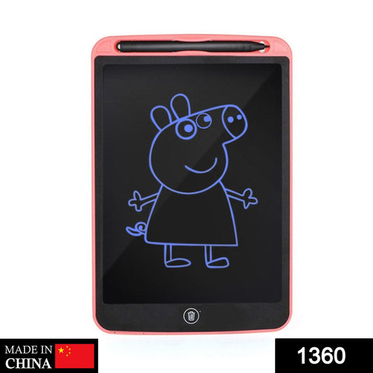 Colorful LCD writing tablet for kids featuring a fun drawing of a cartoon character for creative play
