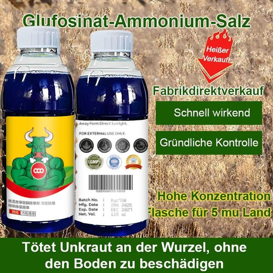 Organic glufosinate herbicide in a bottle for effective weed control without harming the soil