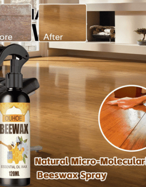 OUHOE Beeswax Spray for Natural Wood Care, ideal for organic wood polish applications on floors and furniture