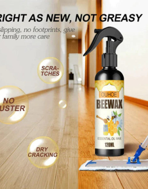 OUHOE Beewax 120ml organic wood polish spray for maintaining wooden floors without greasiness