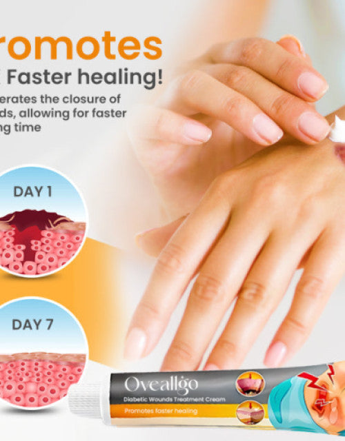 The Gir Farmer diabetic wound healing cream tube with hand applying cream for faster wound healing
