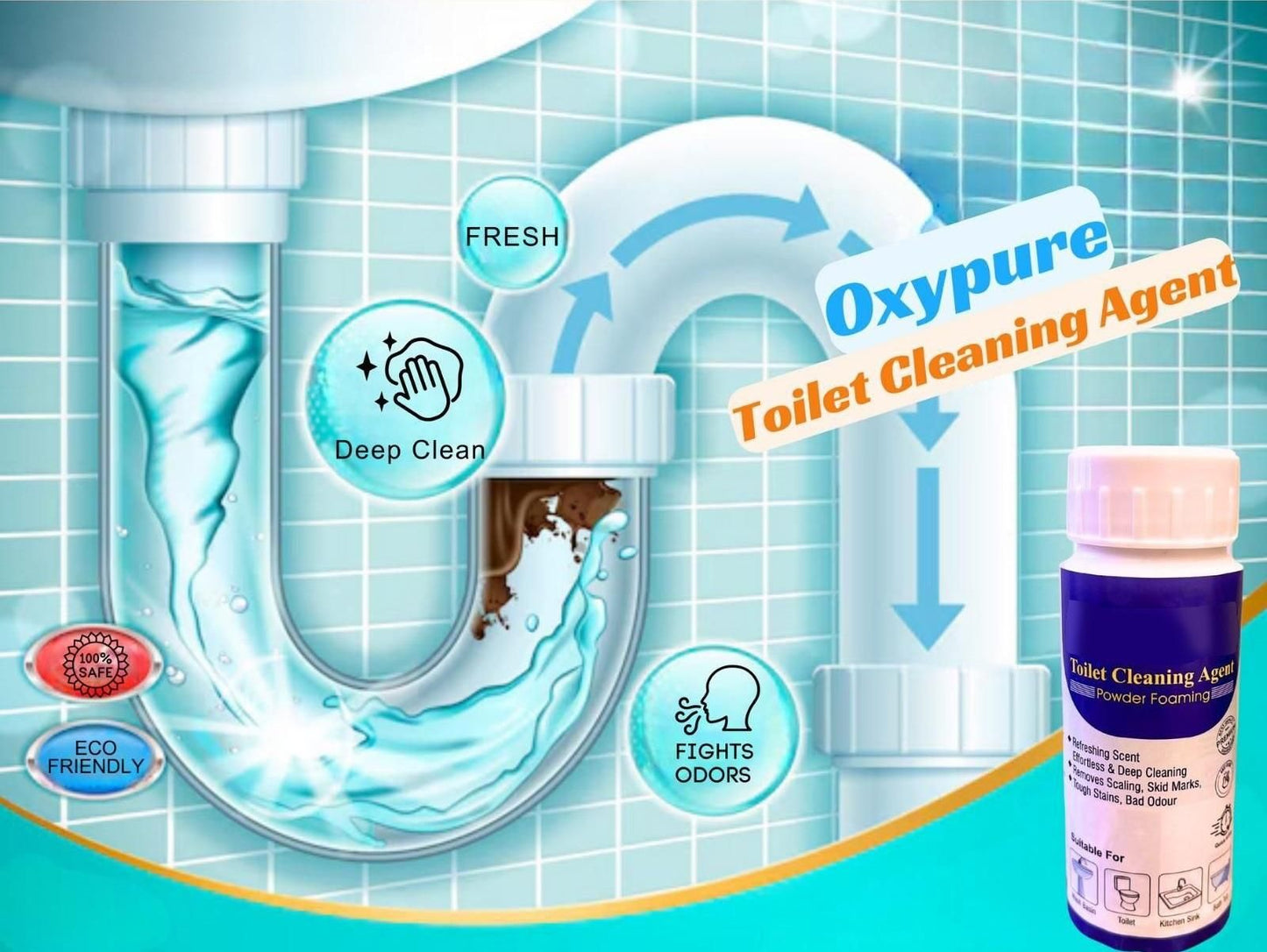 Antibacterial toilet cleaner 100g by THE GIR FARMER with deep clean and odor fight features