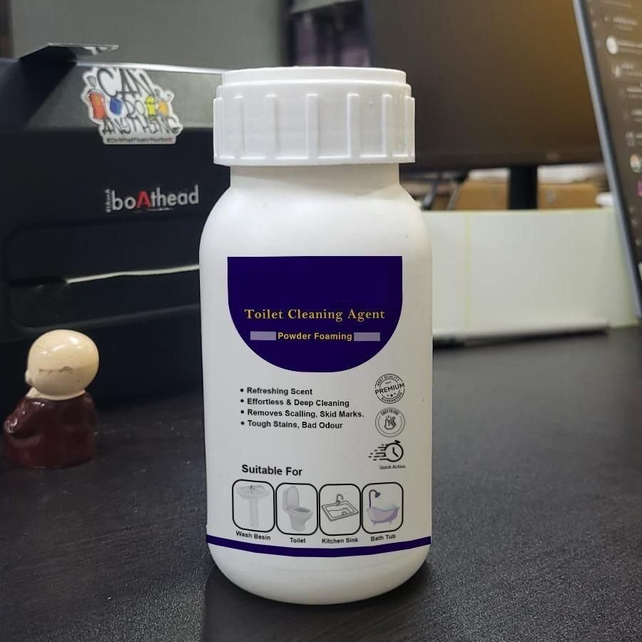 Antibacterial toilet cleaner 100g bottle by THE GIR FARMER with powder foaming formula for deep cleaning