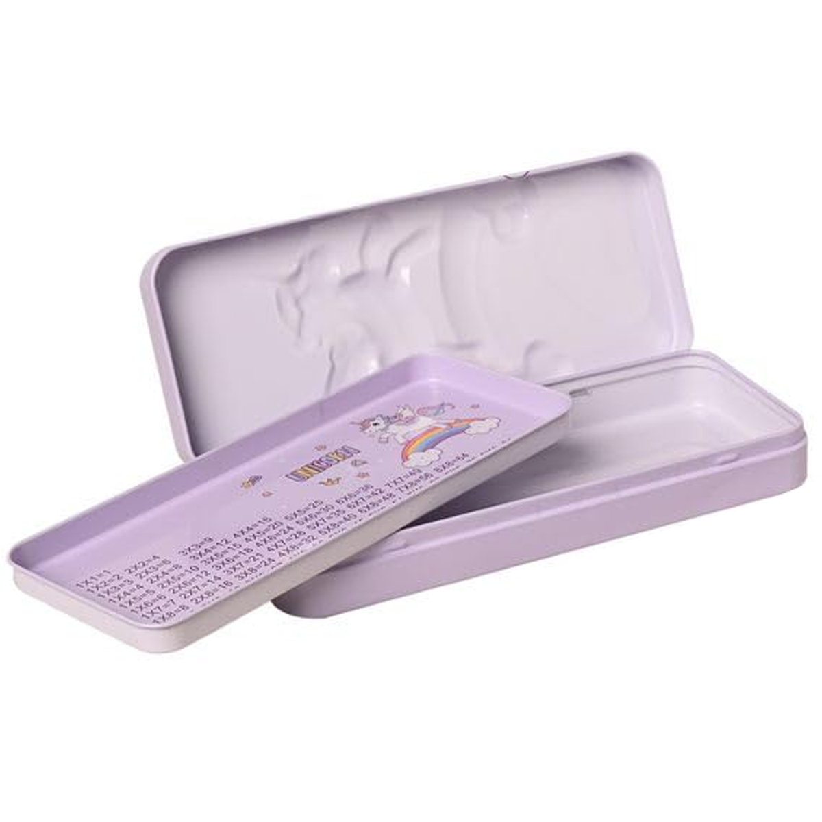 Purple Paw Patrol pencil box for kids with removable tray and embossed character design