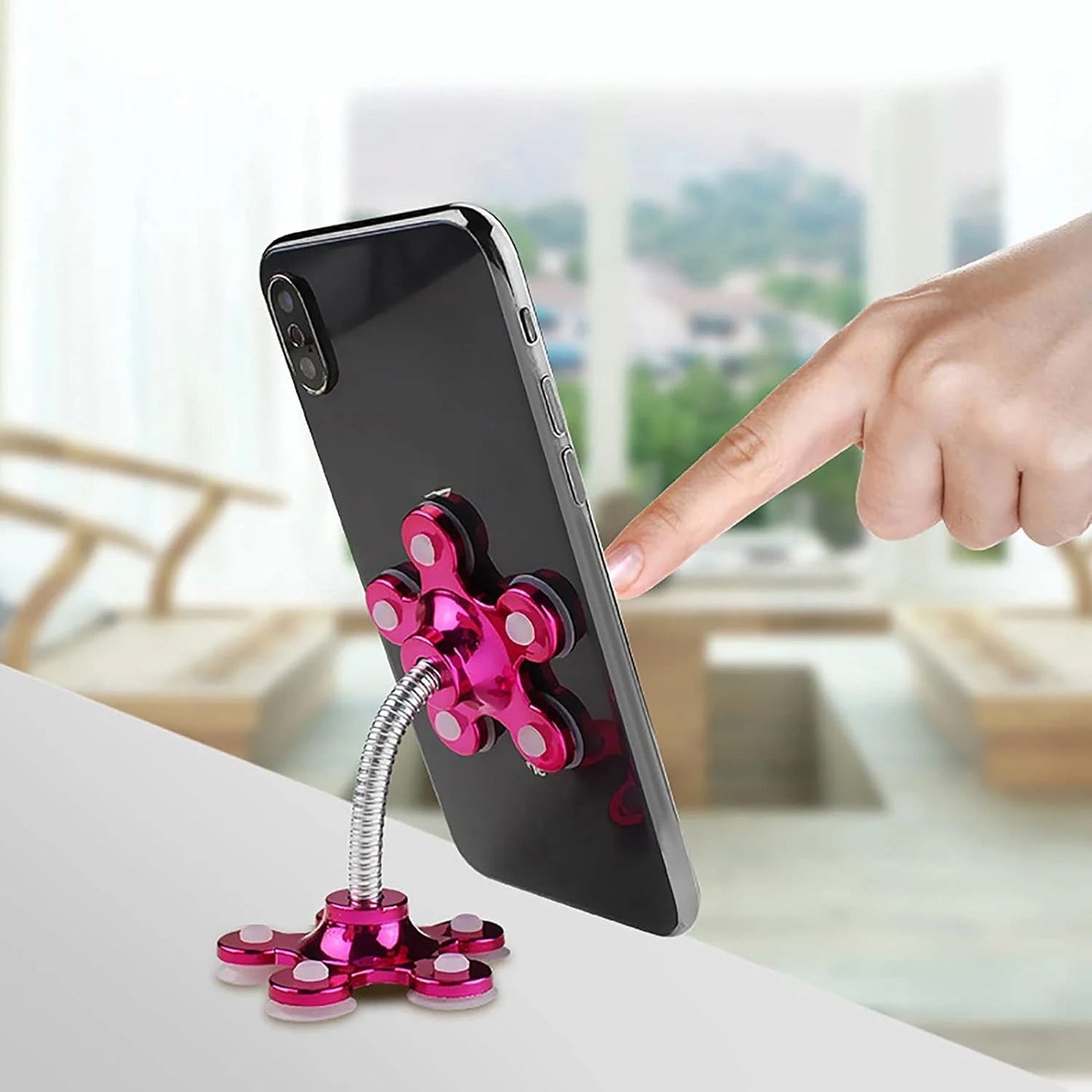 Your Brand Flexible Phone Holder for Car with a Flower Design and Adjustable Viewing Angle