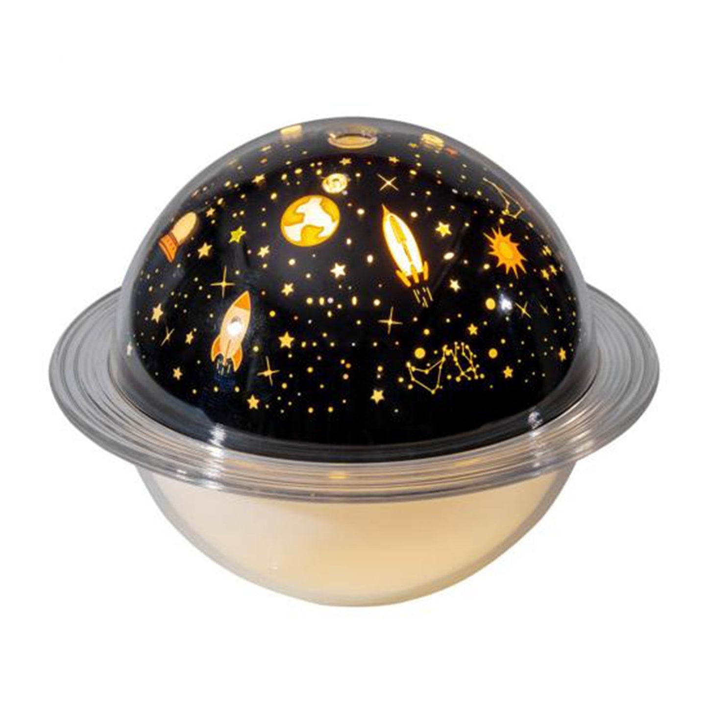 Planet light humidifier featuring a starry design with rockets and constellations for home decor