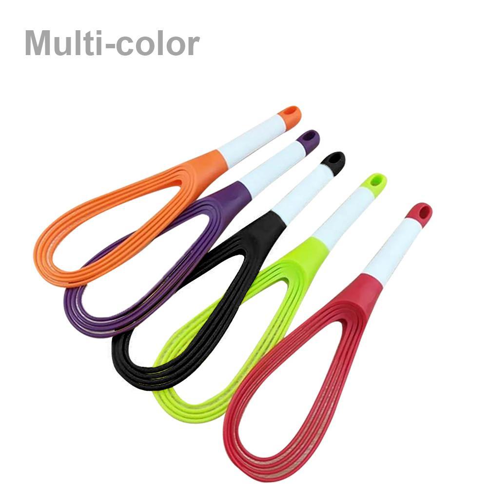 Multi-color plastic balloon whisk mixer set with ergonomic handles for easy mixing and whisking