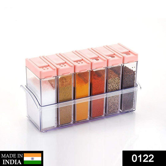 Plastic spice jars set with clear containers for easy organization and storage of spices