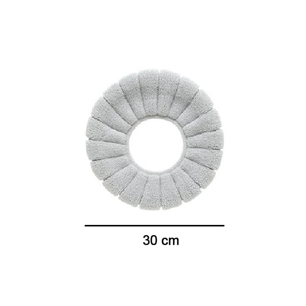 Soft and cozy plush toilet seat cover in gray, measuring 30 cm for comfortable bathroom use