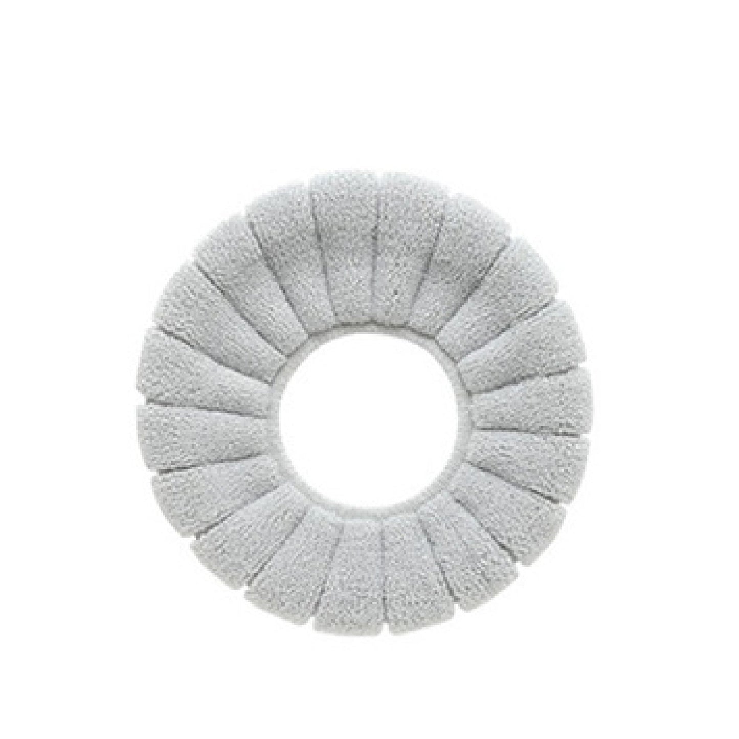 Your Brand plush toilet seat cover in soft gray for added comfort and warmth in bathrooms
