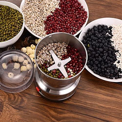 THE GIR FARMER portable coffee bean grinder with mixed beans inside and various beans in bowls around