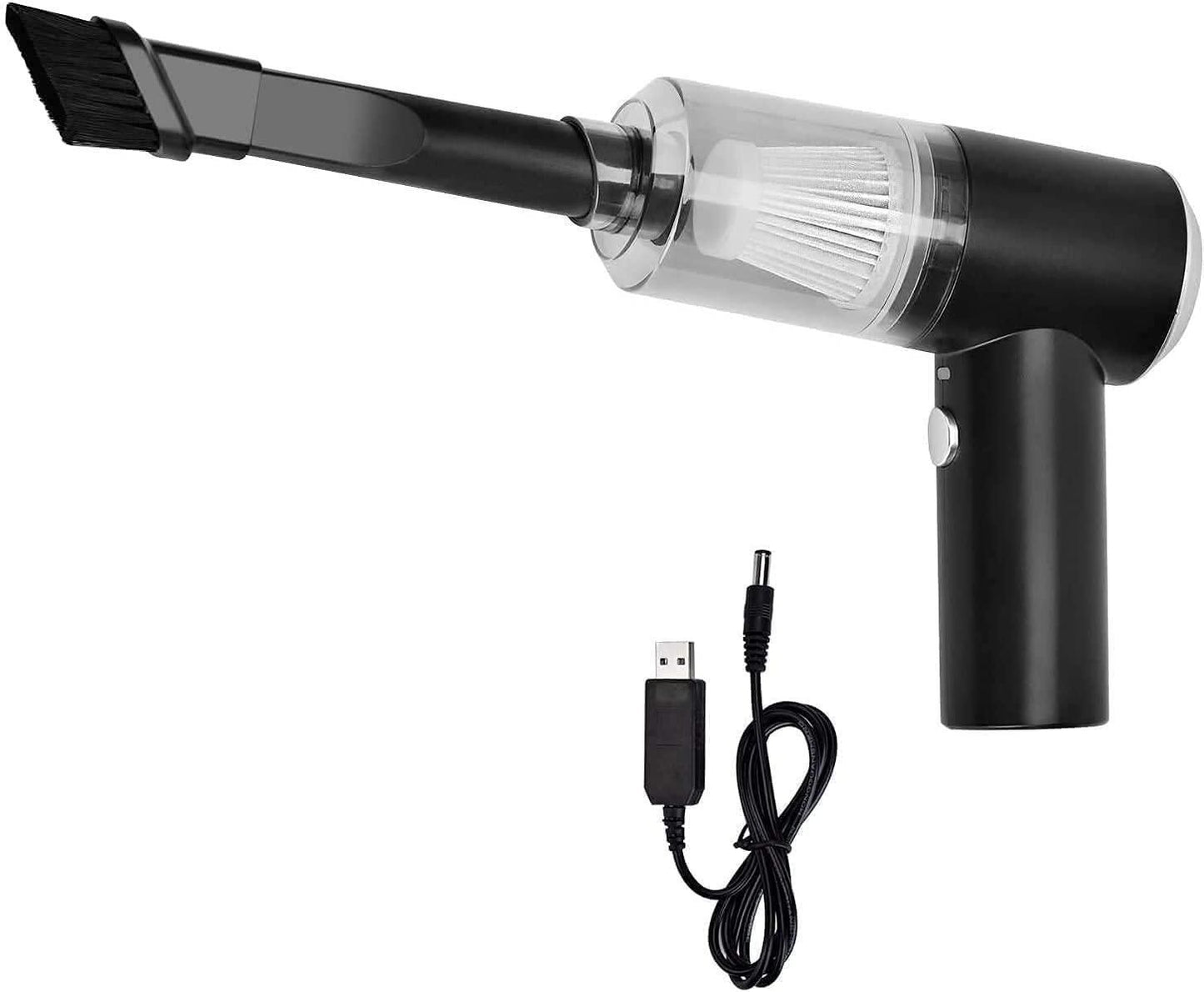 THE GIR FARMER portable vacuum cleaner for car interior with long nozzle and USB charging cable