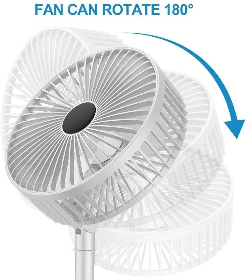 Powerful rechargeable table fan with 180-degree rotation for versatile cooling options
