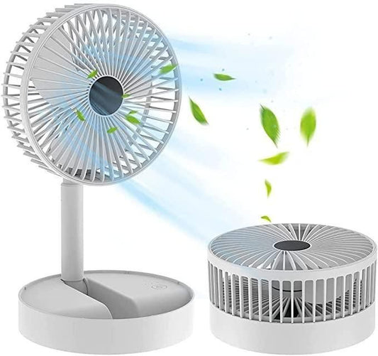 Powerful rechargeable table fan with adjustable height and quiet operation for indoor use