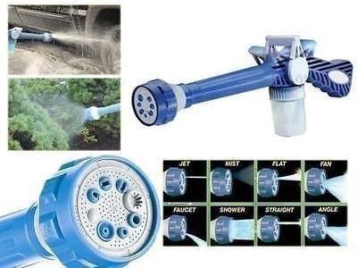 Powerful water sprayer for plants in blue with multiple nozzle settings for gardening use
