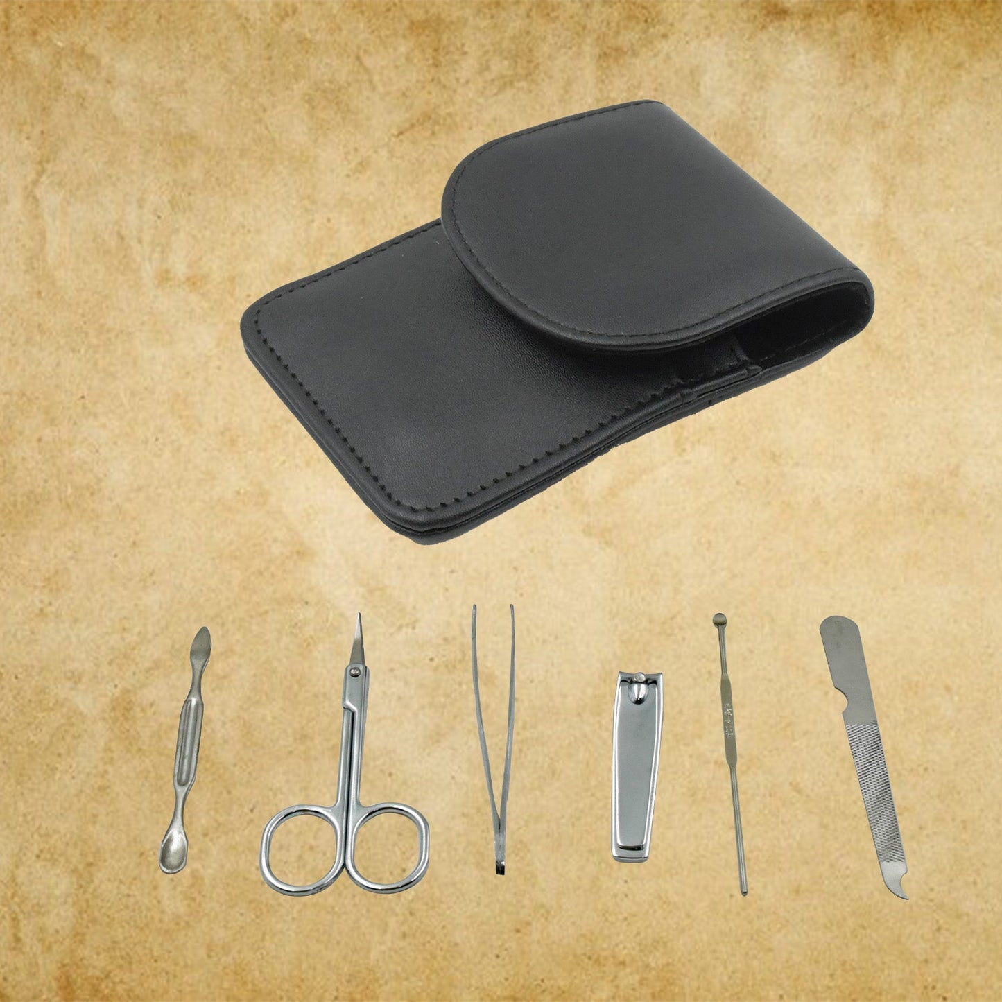Your Brand professional nail care kit with essential tools in a sleek black case