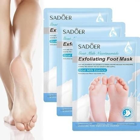 Sadoer goat milk foot mask exfoliating foot mask with goat milk essence for smooth feet